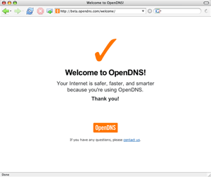 Welcome to OpenDNS screenshot