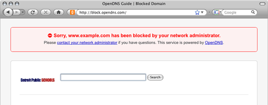 OpenDNS Web Content Filtering